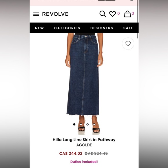 NWT Agolde Hilla skirt size 28 - Picture 1 of 6